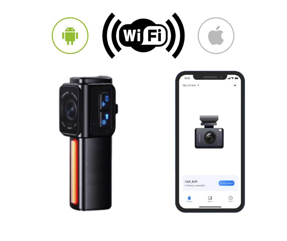 Cámara trasera para ciclistas con luz diurna de 70 Lúmenes